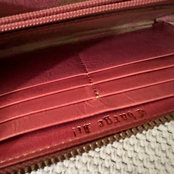 Juicy Couture Pink Velour Princess Embroidered Logo Crown Zip Continental Wallet - Picture 7 of 7